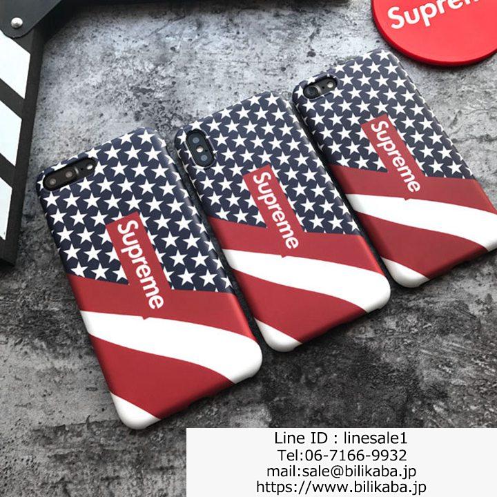 アメリカ風 supreme iphoneXケース