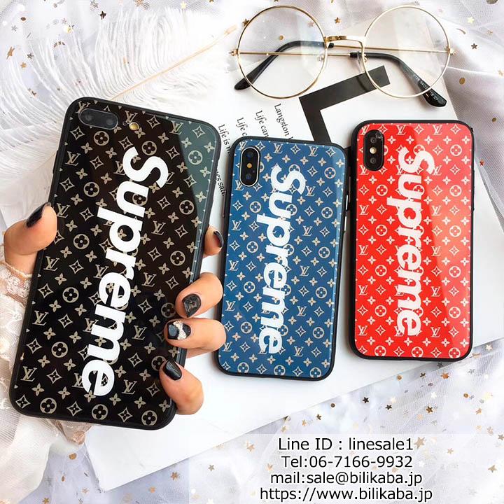 lv supreme iphonexケース 背面ガラス