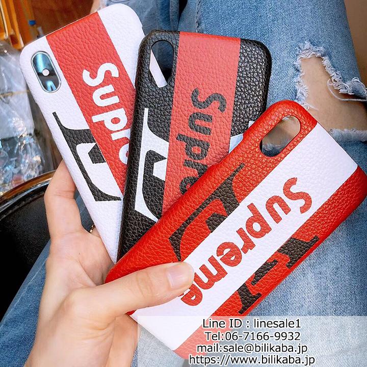 LV Supreme iphoneケース 革製