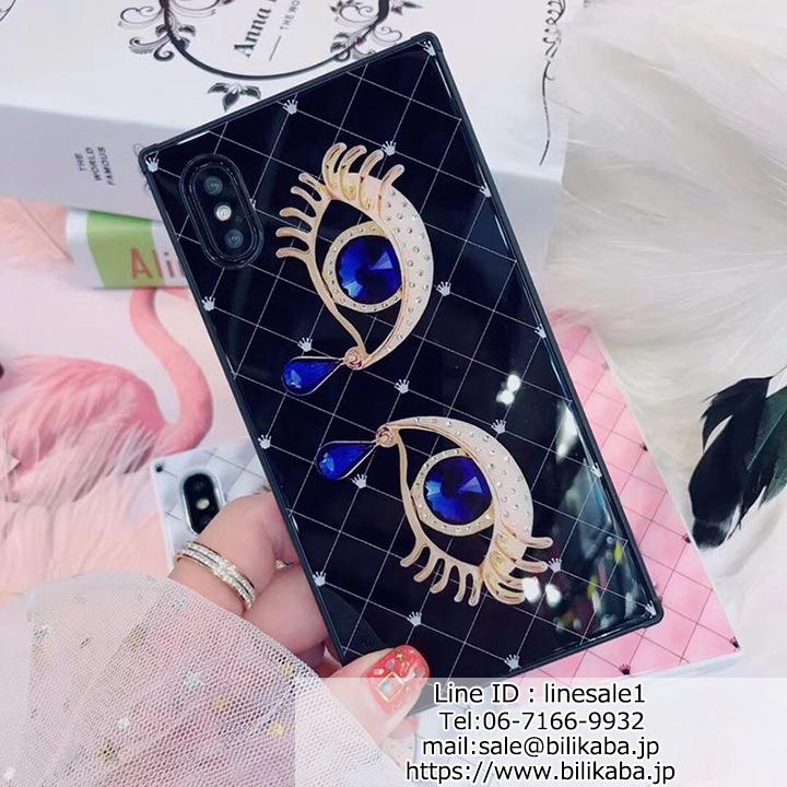 iphone8plusケース 背面ガラス 青い目