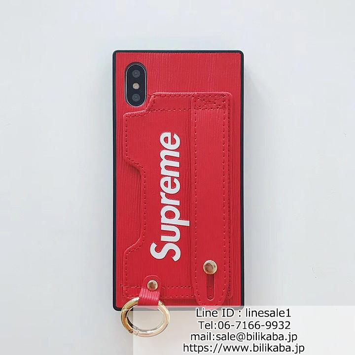 シュプリーム iphone8plusケース ハンドベルト付き