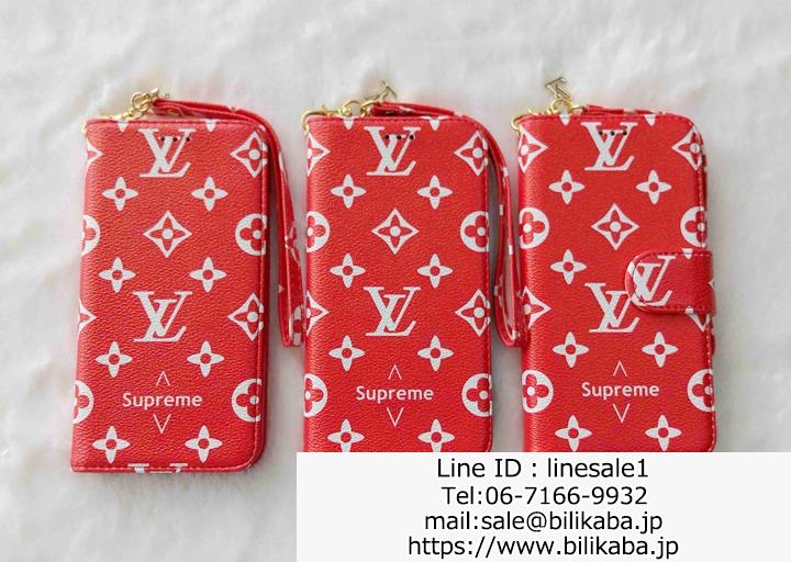 lv x supreme iphone8ケース レッド