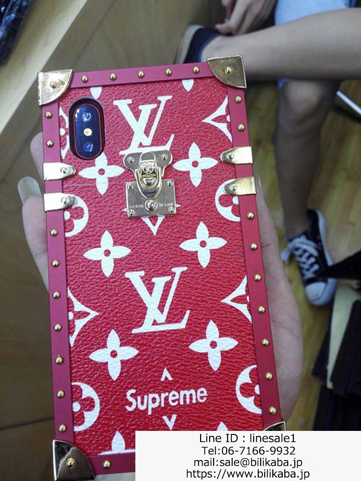 lv supreme iPhone Xケースお洒落