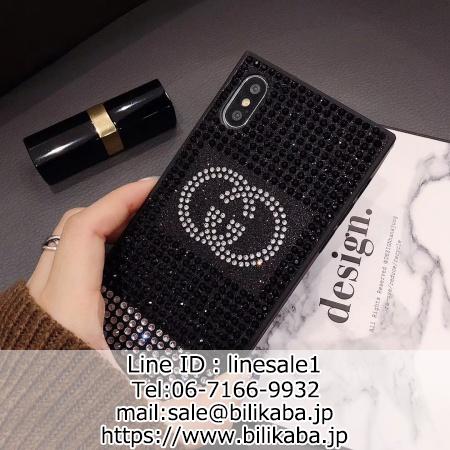 gucci iphoneXケース ラインストーン付き