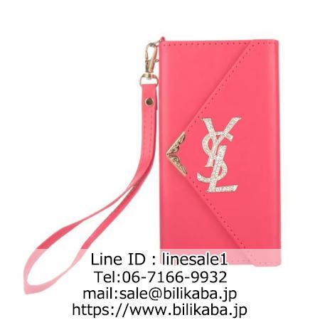 ysl アイホンxケース 手帳型 ストラップ付き