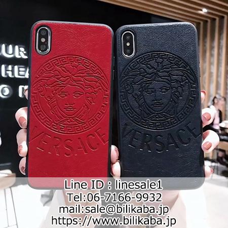 Versace iPhone XS XR ケース 黒 赤 ペア向け