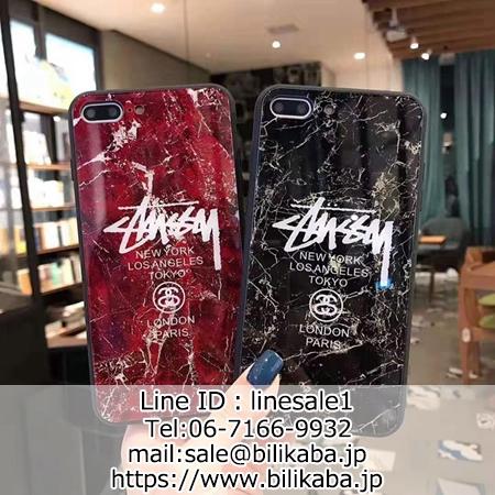 stussy iPhonexs ガラスケース 大理石柄