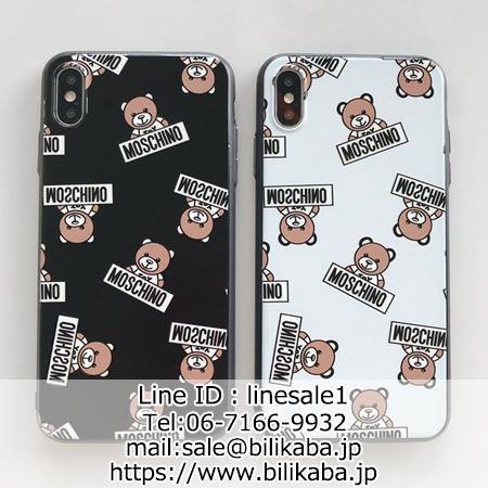 Moschino Brown bear落書きスマホケース