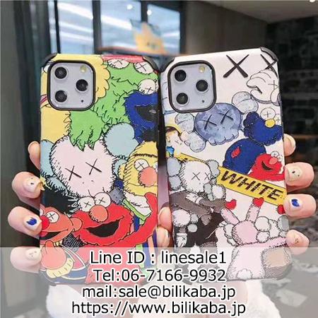 off white kaws iphone11 pro maxケース セサミストリート