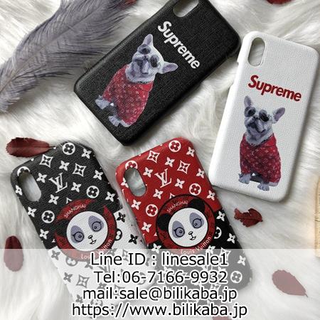 【在庫あり】LV iphone12pro max Supreme アイフォン12pro シュプリーム ルイヴィトン iphone12 ケース パンダ 犬柄 両面模様 かわいい パーソナリティ モノグラム柄 アイフォン11/11proトレンド ユニセックス PUレザー スマホケース