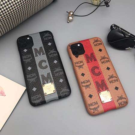 MCM かっこいいiPhone12ケース お洒落 本革製品 iphone12pro 芸能人愛用 定番柄 つや消し かっこいい iphone12pro maxスマホケース 送料無料