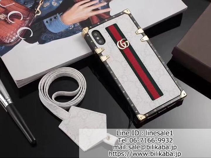 gucci iPhoneX携帯ケース ネックストラップ付き