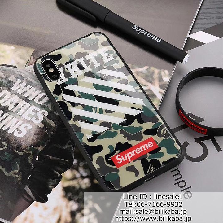 supreme offwhite アイホンXケース 鏡面光沢感 