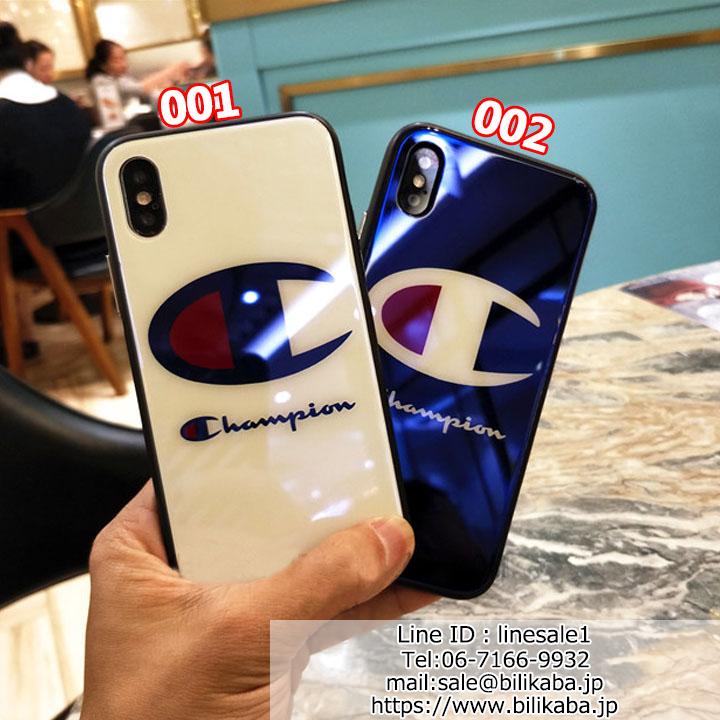 チャンピオン iPhoneXケース 背面ガラス