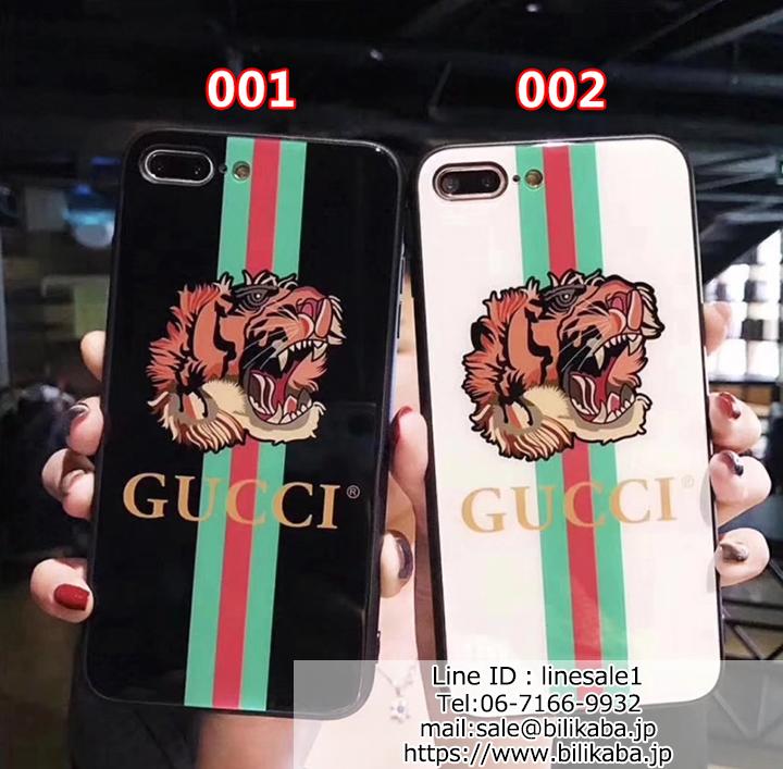 GUCCI iPhone8Plusカバー 強化ガラス