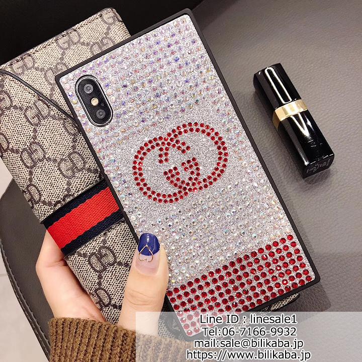 Gucci iphone8plusカバー 背面ラインストーン付き