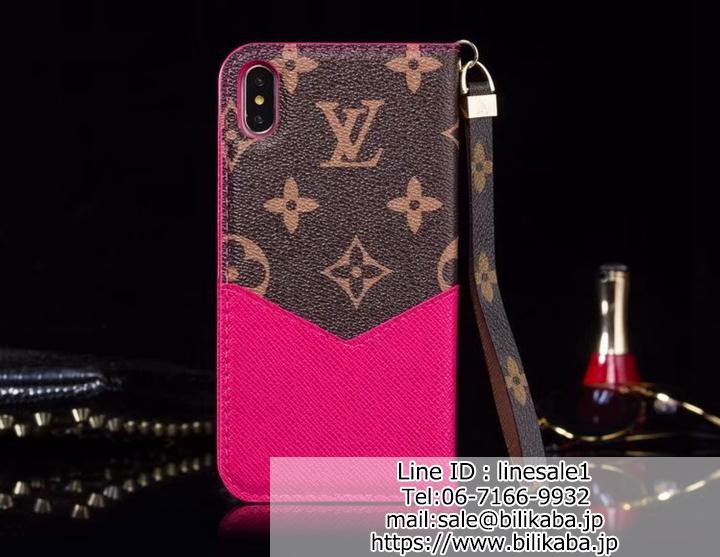 手帳型 iphone xs maxカバー lv