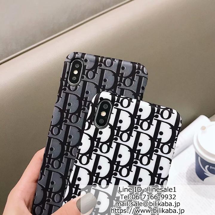 DIOR柄プリント iphone8 7plusペアカバー