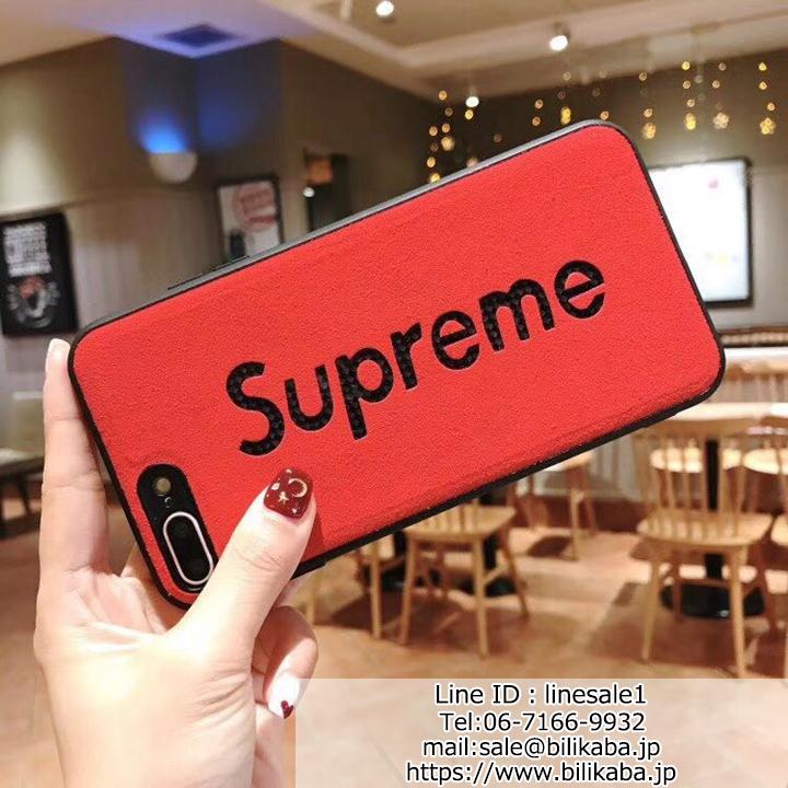 supreme iphone xs xr カバー 赤黒