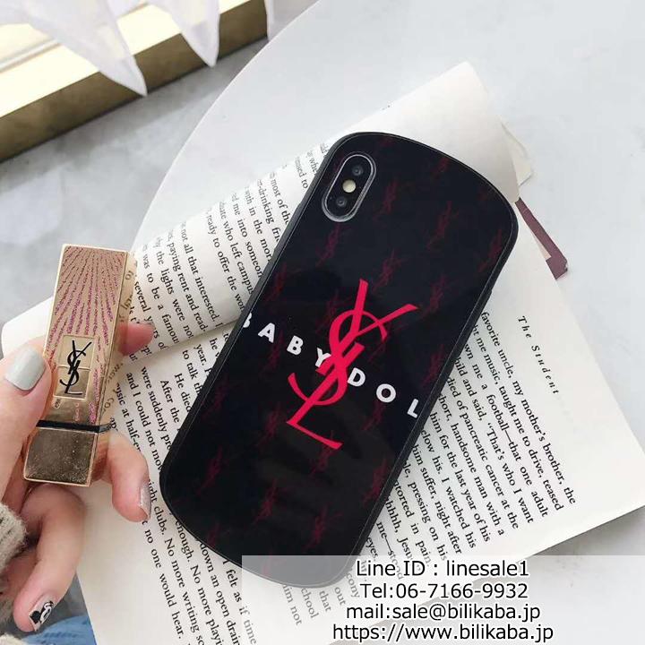 ysl iPhoneテンケース 鏡面ガラス 弧度