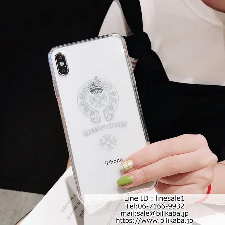 chrome hearts iphonexs maxケース 透明ガラス