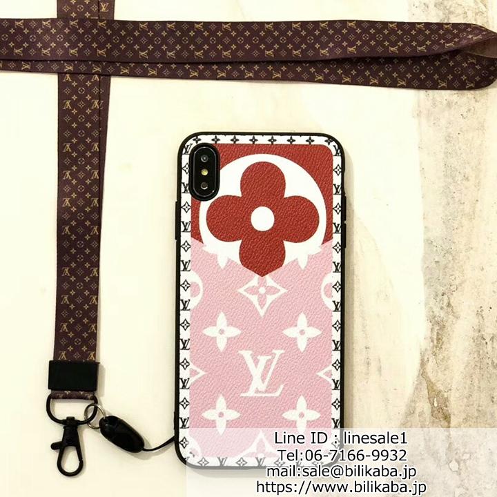 louis vuitton iphone8 7plusケース ストラップ付き