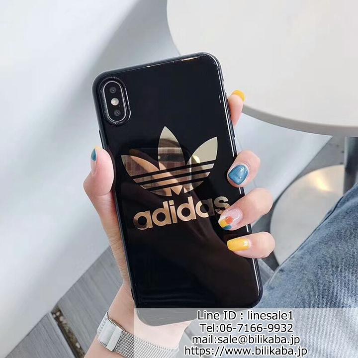 adidas 金メッキ iphone8 7plusケース ツヤ感 耐衝撃