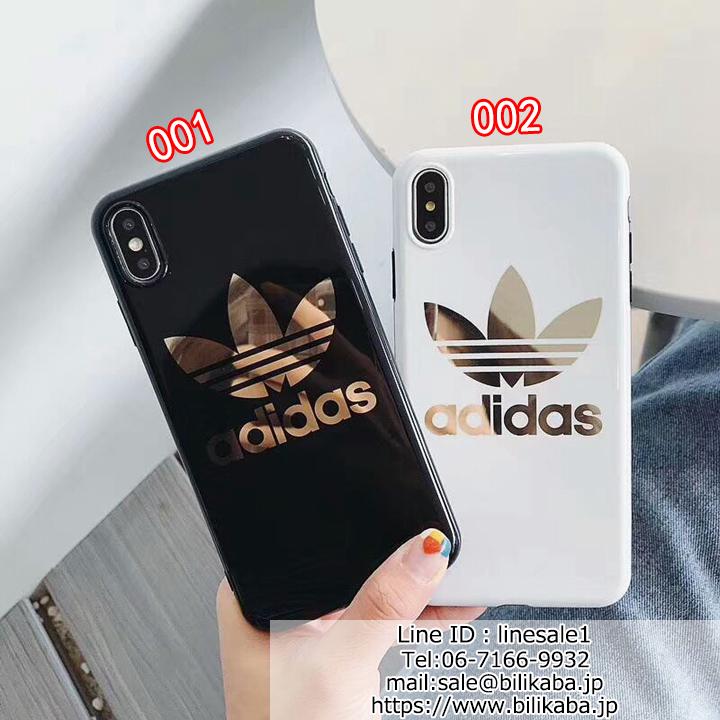 Adidas 黒白 スマホケース