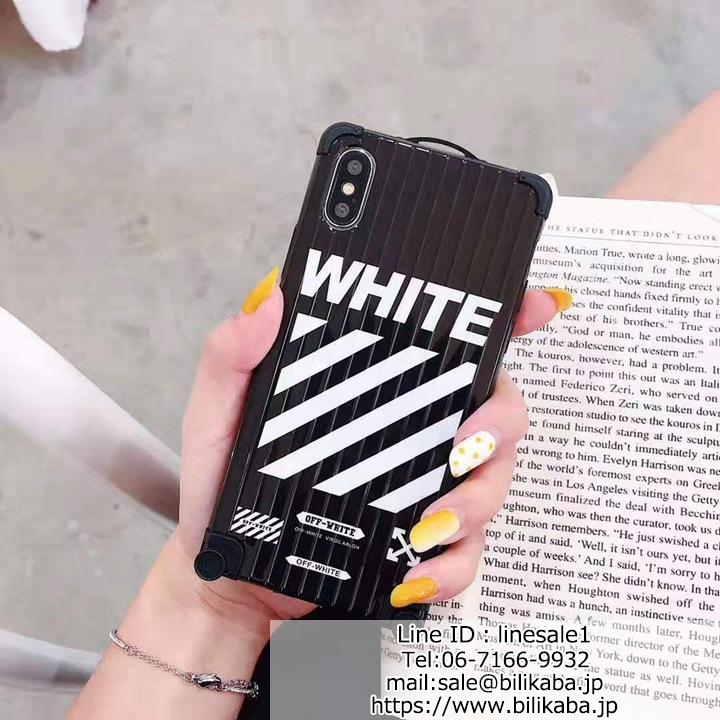 個性的 黒白 off-white iPhonex ペアカバー