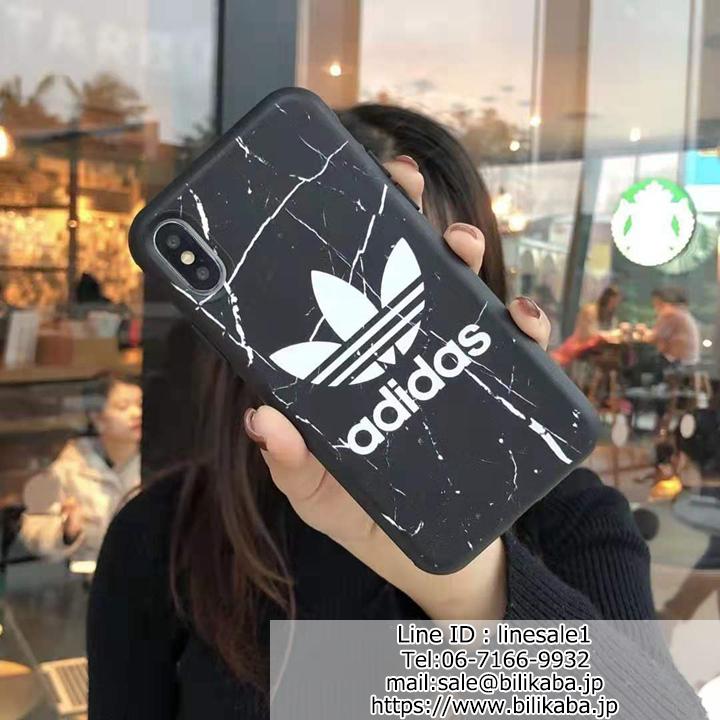 アディダス iPhone7/7pケース ブラック 創意デザイン TPU超薄型iphoneキャラクターケース