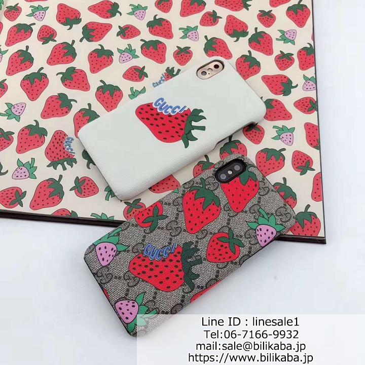 gucci iphonexs maxカバー 苺柄