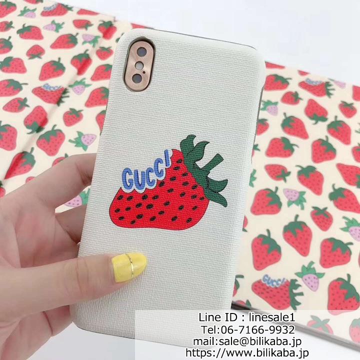 可愛いイチゴ柄 GUCCI アイホンX/XS Maxケース