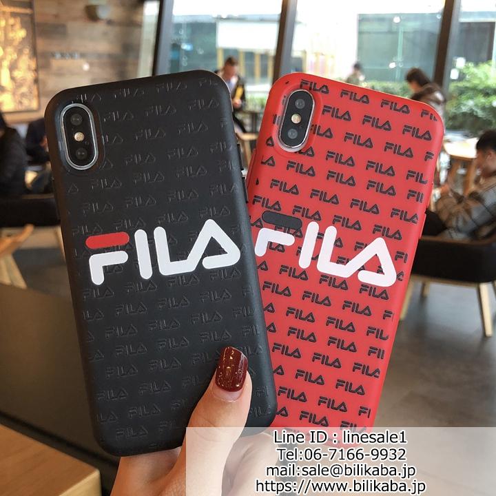 ブランド FILA iPhone8 7ケース 落下防止 4色 男女兼用