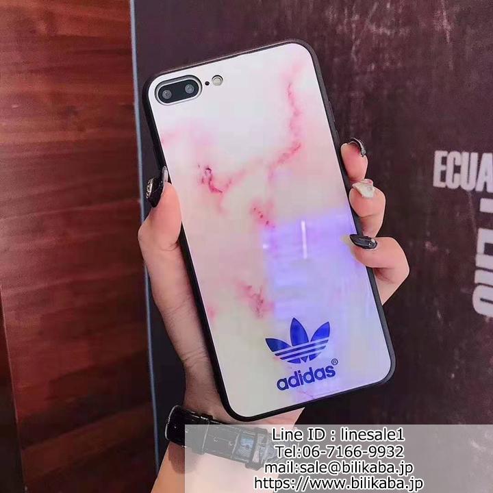 マーブル柄 adidas iphonexr/xs ガラスケース