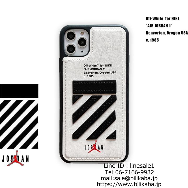 PUレザー オフホワイト アイフォン11マーク カバー