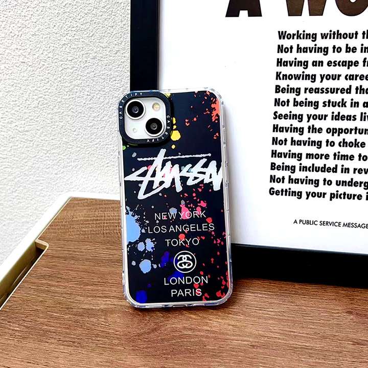 ロゴ付きiPhone 13promax/13prostussyケース
