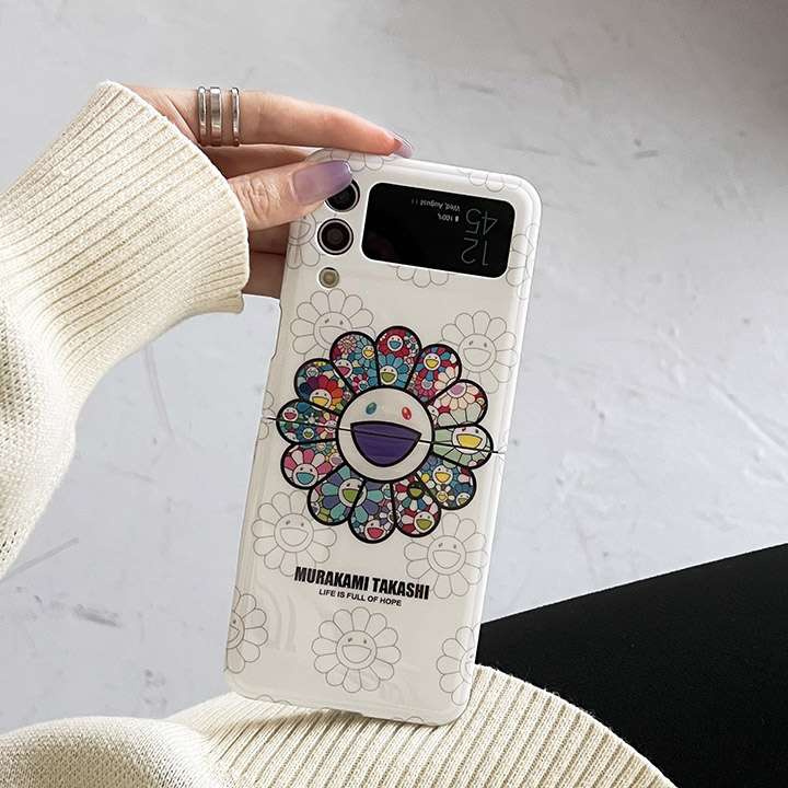 galaxyZFlip4 ロゴ付き 携帯ケース Murakami Sunflower