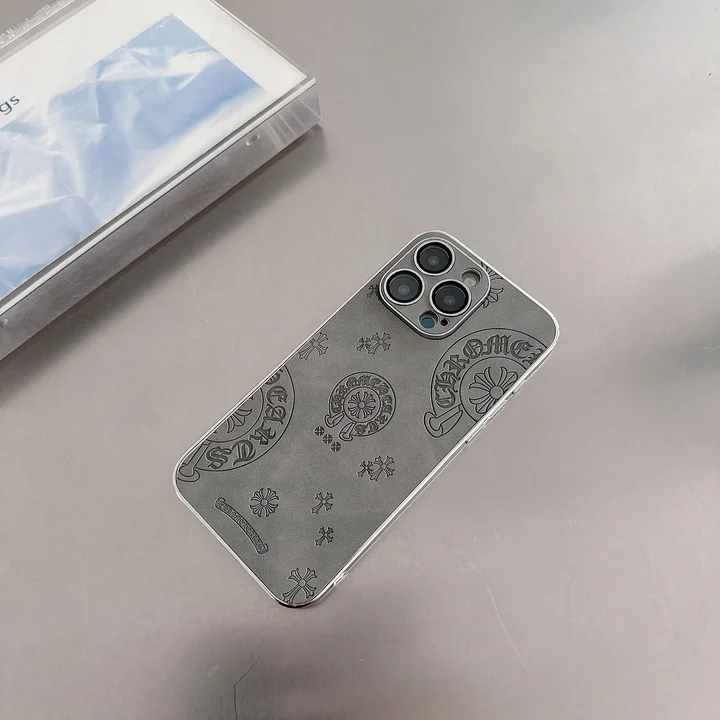 ブランド chrome hearts風 iphone 14pro max 携帯ケース  布製