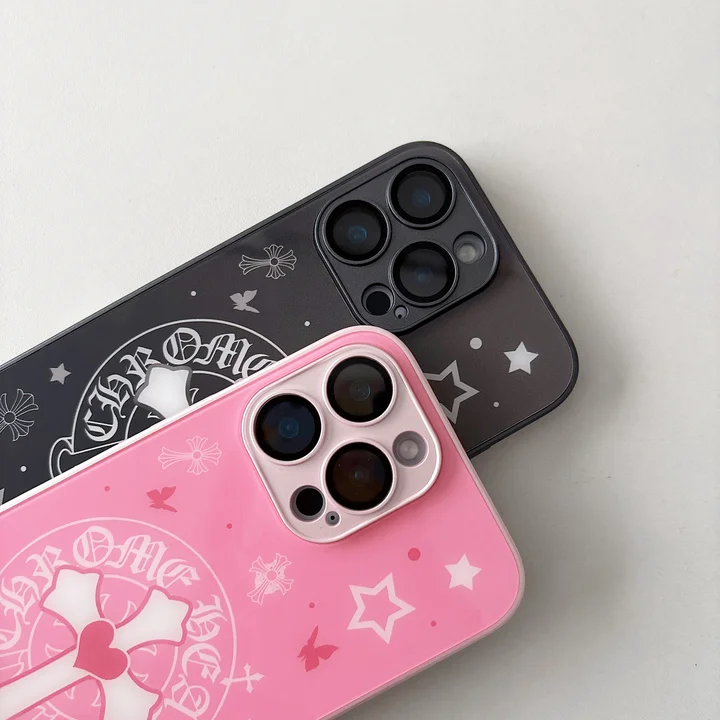 ブランド カバー アイフォーン 15 pro クロームハーツ風  ブランド