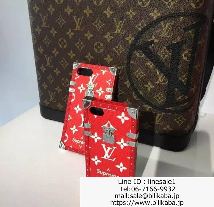 lv supreme iphone8 ケース レッド