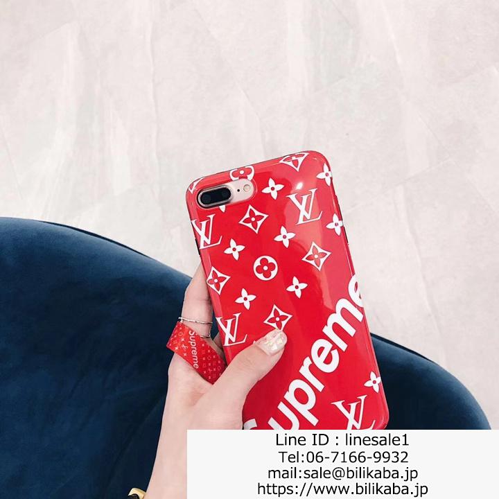 supreme x lv iphone7plusケース シリコン