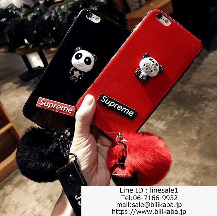 supreme iphoneXケース可愛いパンダ