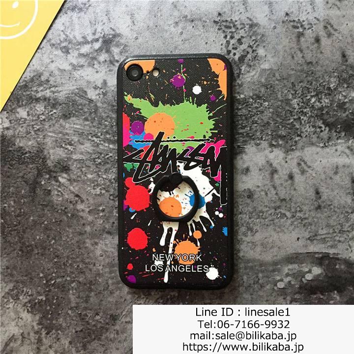 stussy iphone8ケース指輪リング