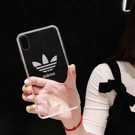 adidas iphonexs max ガラスケース 透明感