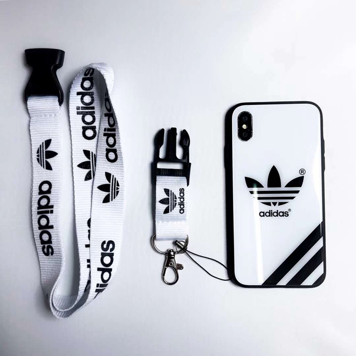 Adidas アイホンXSカバー 背面ガラス