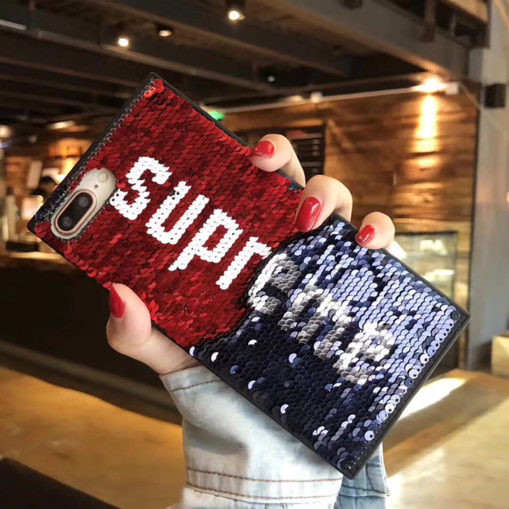 supreme iphoneXケース キラキラ