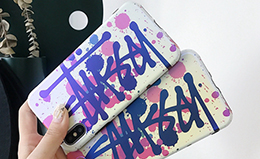 ステューシー iphonexsケース 花柄 光沢感