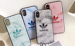 adidas iphonexs maxケース 大理石柄