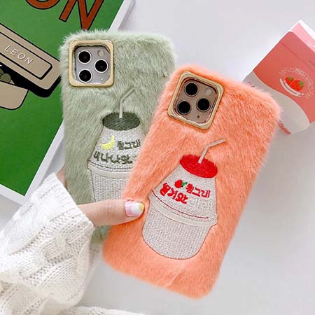 【冬限定】韓国風 可愛い毛玉 ふわふわ iphone12proケース刺繍 代金引換 iphone12miniケースパロディ風  iphone12pro maxスマホケース 高校生愛用