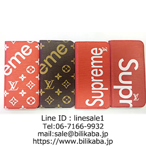 supreme lv iphone8ケース手帳